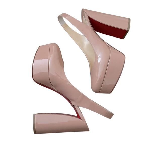Christian Louboutin Movida Sling 130 Nude Pumps Size 38 - Picture 6 of 14